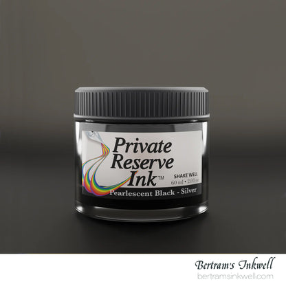 Private Reserve Ink Pearlescent Black-Silver Bottled Ink 60 ml