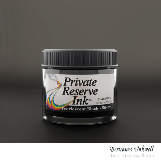 Private Reserve Ink Pearlescent Black-Silver Bottled Ink 60 ml