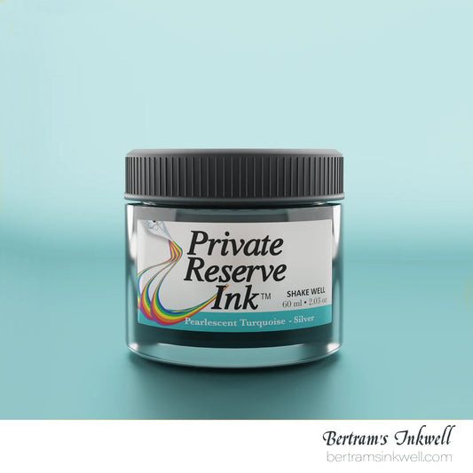 Private Reserve Ink Pearlescent Turquoise-Silver Bottled Ink 60 ml