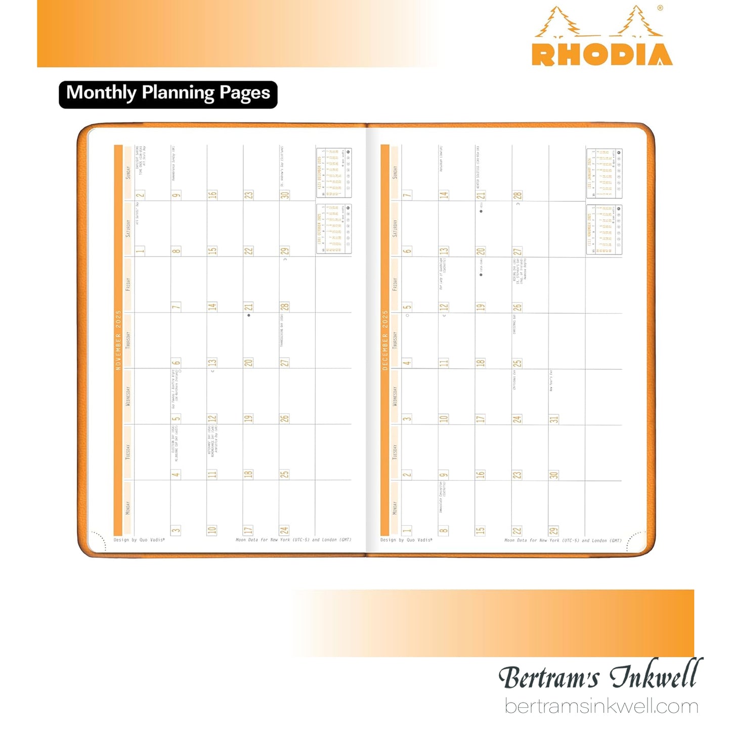 Rhodia 2026 Webplanner Notebook - Black cover