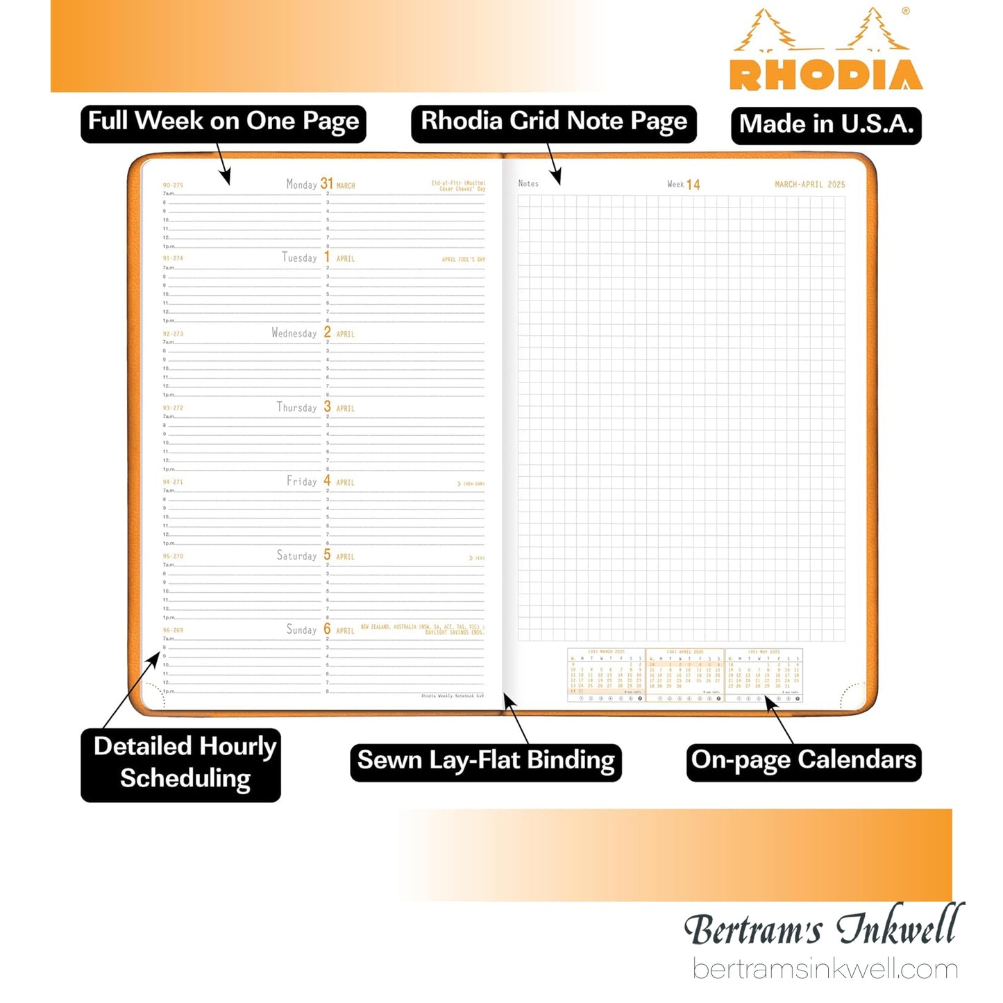 Rhodia 2026 Webplanner Notebook - Black cover