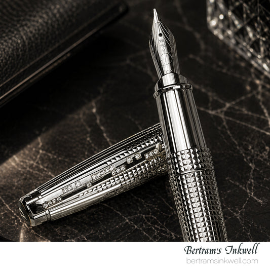 S.T. Dupont Olympio Extra Large Palladium & Diamond Fountain Pen 481675M, 2011