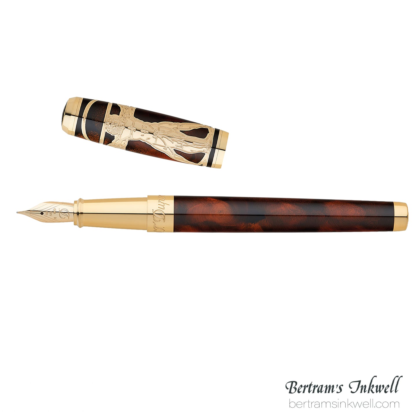S.T. Dupont Line D Vitruvian Man Brown Lacquer Fountain Pen