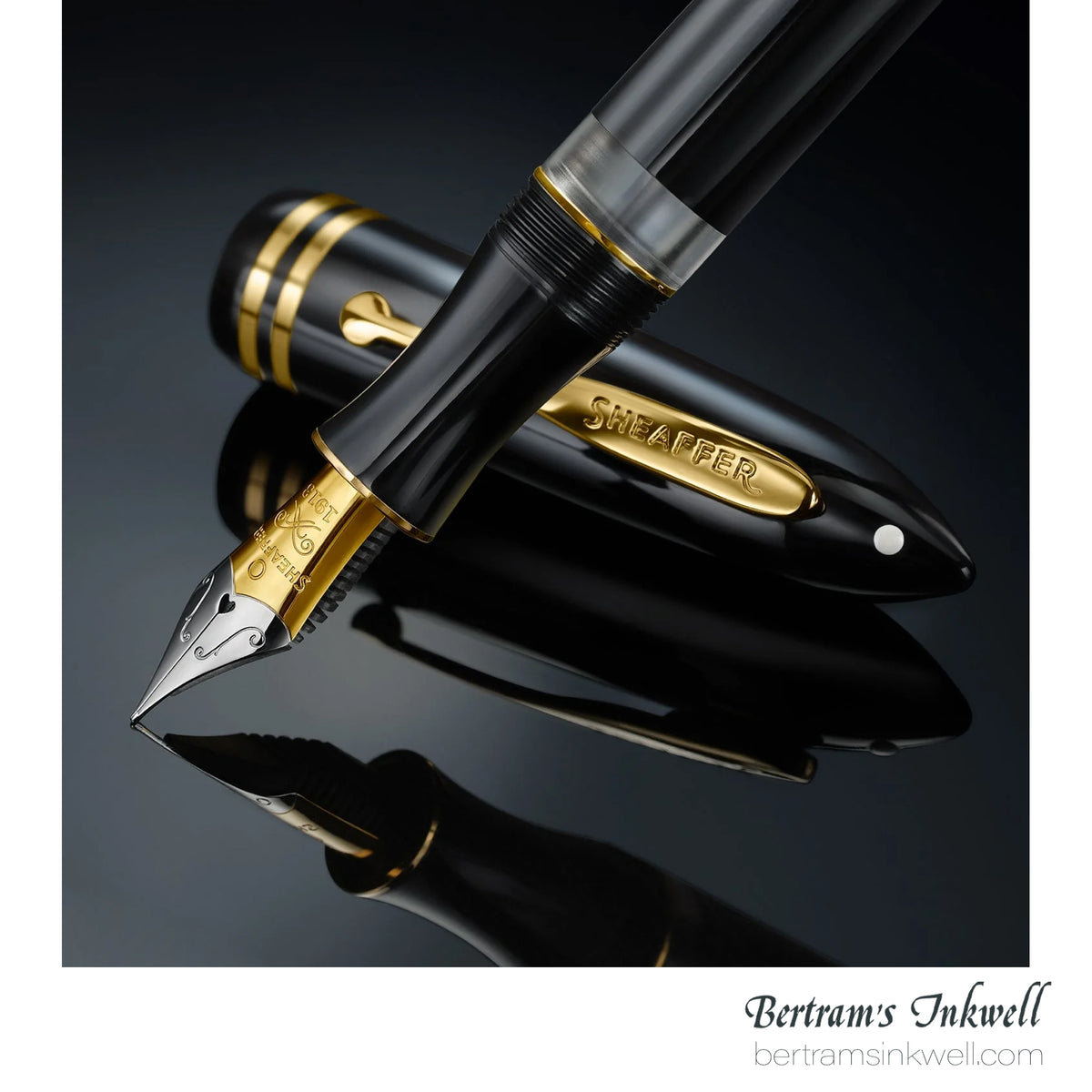 Sheaffer Balance III E893 Glossy Black & Gold Trim Fountain Pen