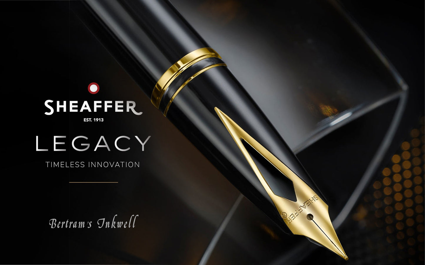 Sheaffer Legacy®  Black Lacquer with Chrome Cap 14K Gold PVD Fountain Pen