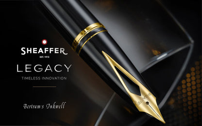 Sheaffer Legacy®  Black Lacquer with Chrome Cap 14K Gold PVD Fountain Pen