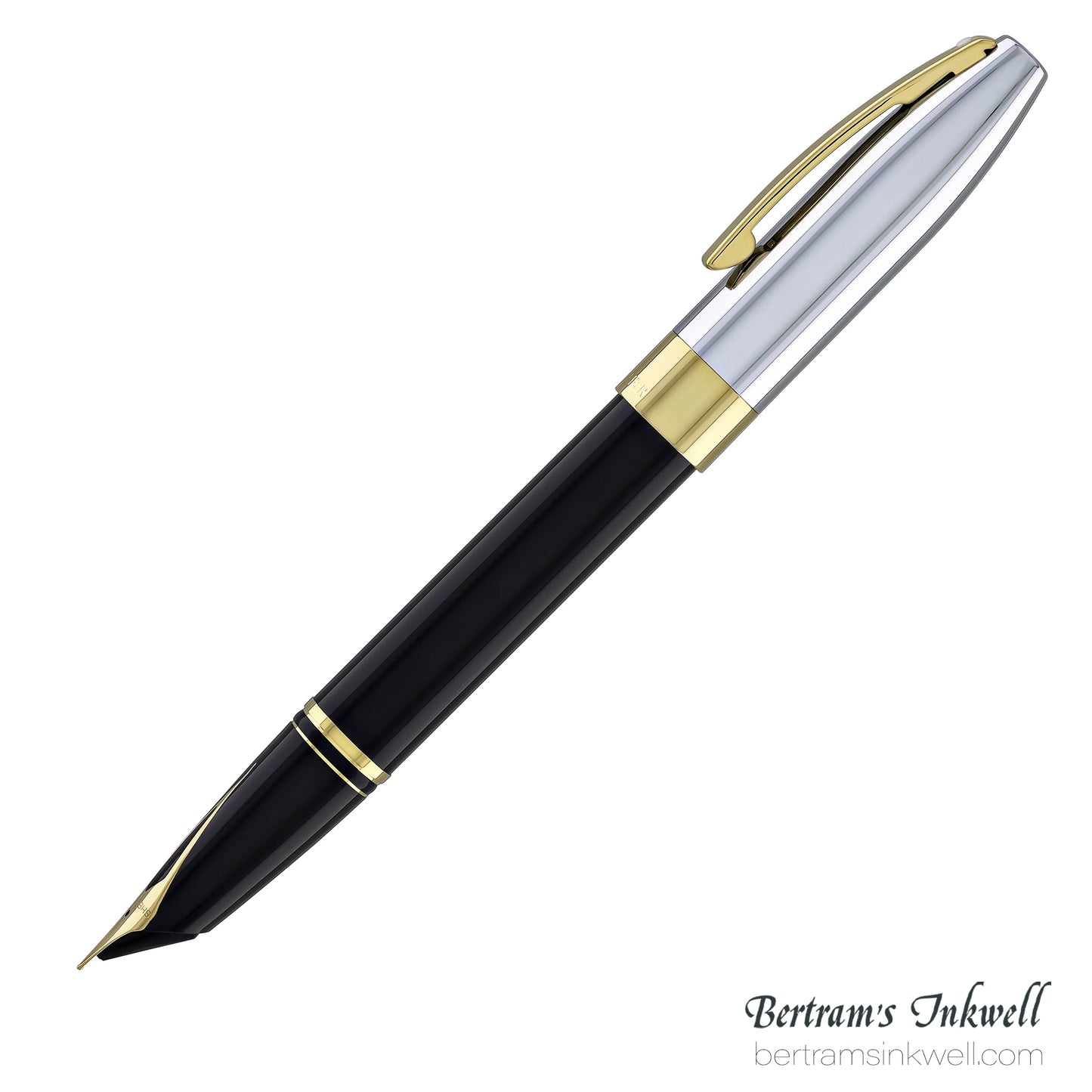 Sheaffer Legacy®  Black Lacquer with Chrome Cap 14K Gold PVD Fountain Pen