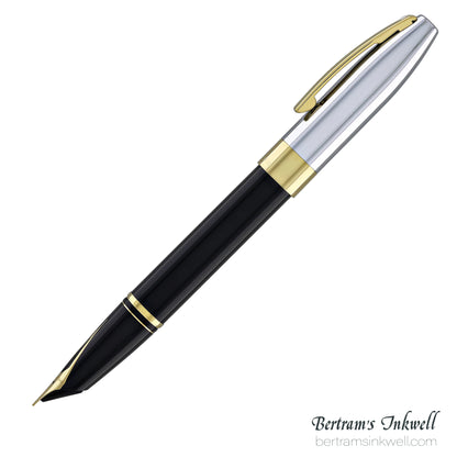 Sheaffer Legacy®  Black Lacquer with Chrome Cap 14K Gold PVD Fountain Pen
