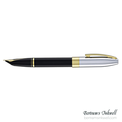 Sheaffer Legacy®  Black Lacquer with Chrome Cap 14K Gold PVD Fountain Pen