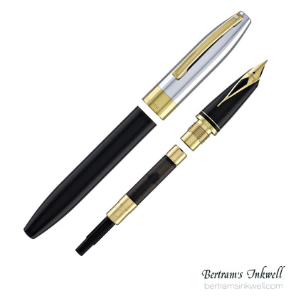 Sheaffer Legacy®  Black Lacquer with Chrome Cap 14K Gold PVD Fountain Pen