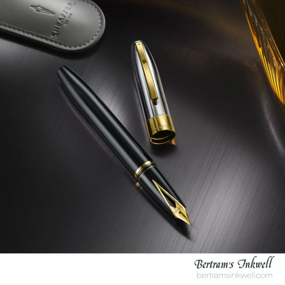 Sheaffer Legacy®  Black Lacquer with Chrome Cap 14K Gold PVD Fountain Pen