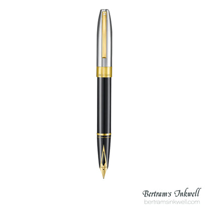 Sheaffer Legacy®  Black Lacquer with Chrome Cap 14K Gold PVD Fountain Pen