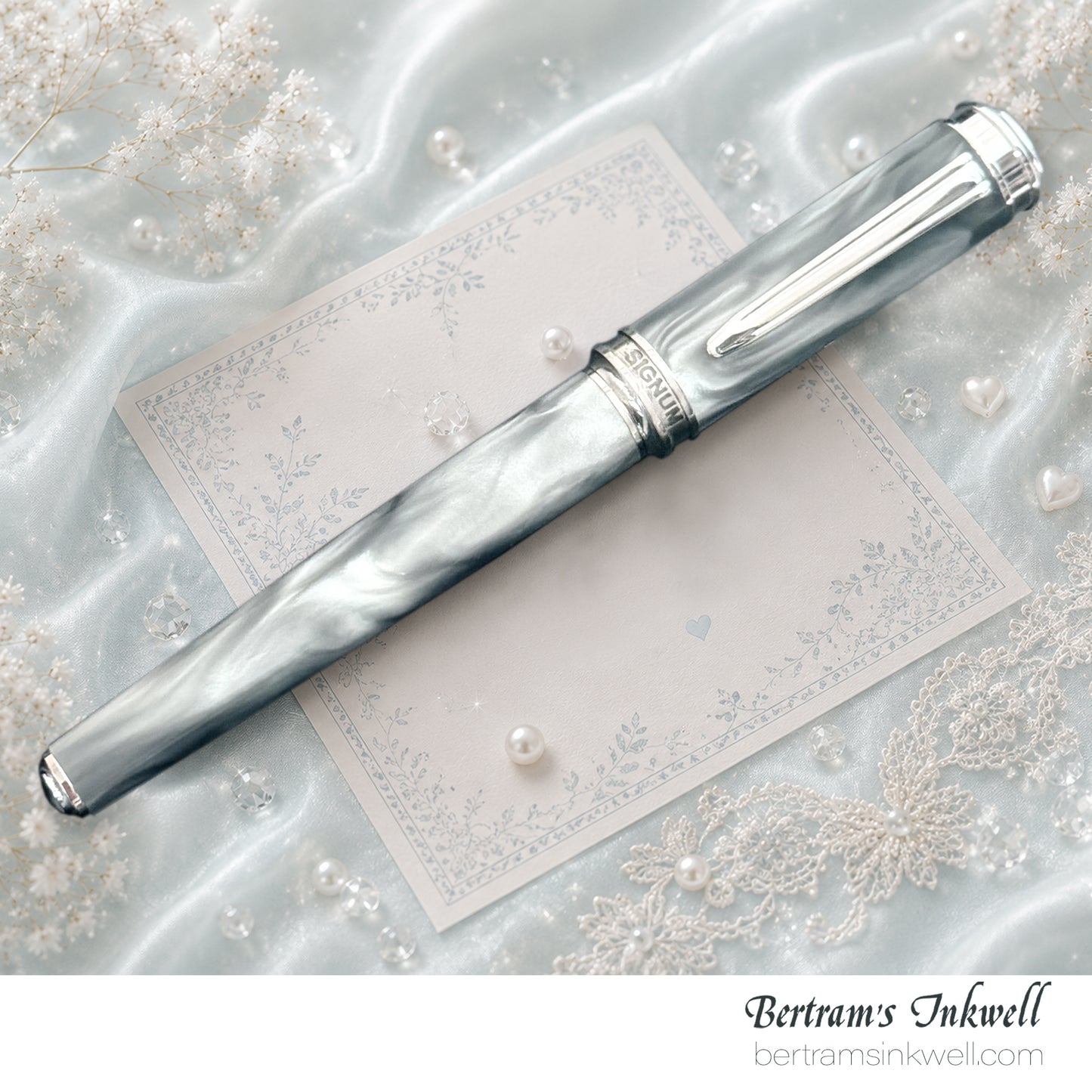 Signum Carina Grey Mist Fountain Pen With Leather Pen Case, 2011