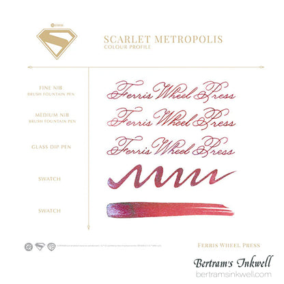 Ferris Wheel Press x Warner Bros Superman - Scarlet Metropolis - 10ml Ink Bottle