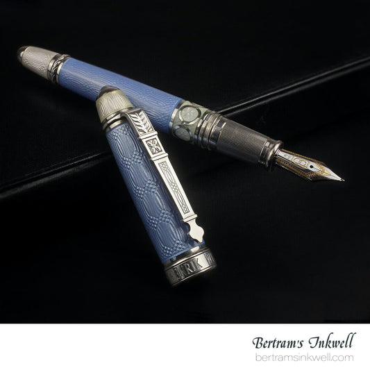 David Oscarson Henrik Wigstrom Trophy Collection Translucent Powder Blue and Opalescent White Limited Edition Fountain Pen, 2002