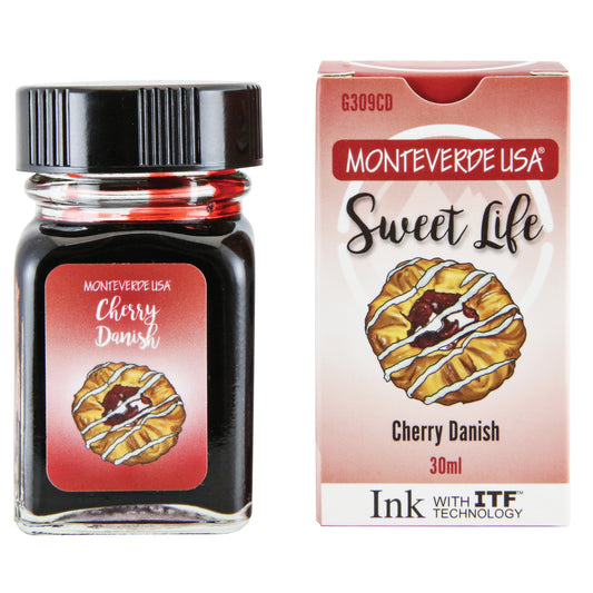 Monteverde Sweet Life Bottled Ink 30mL Cherry Danish