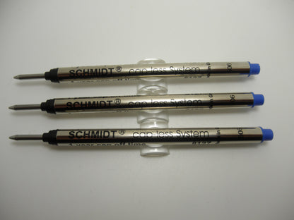 Schmidt 8126 Long Capless Roller Ball Refill Blue 3 Pack